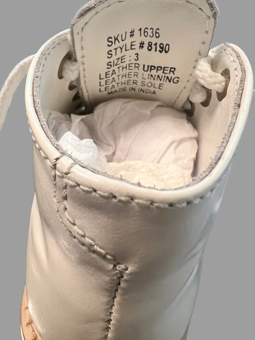 Josmo White Leather Lace-Up Leather Infant Walkers Sz 3